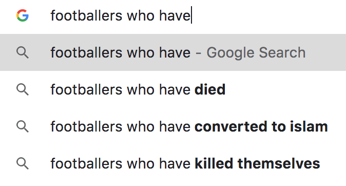 Most Disturbing Soccer Searches