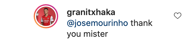 Mourinho Xhaka Comment