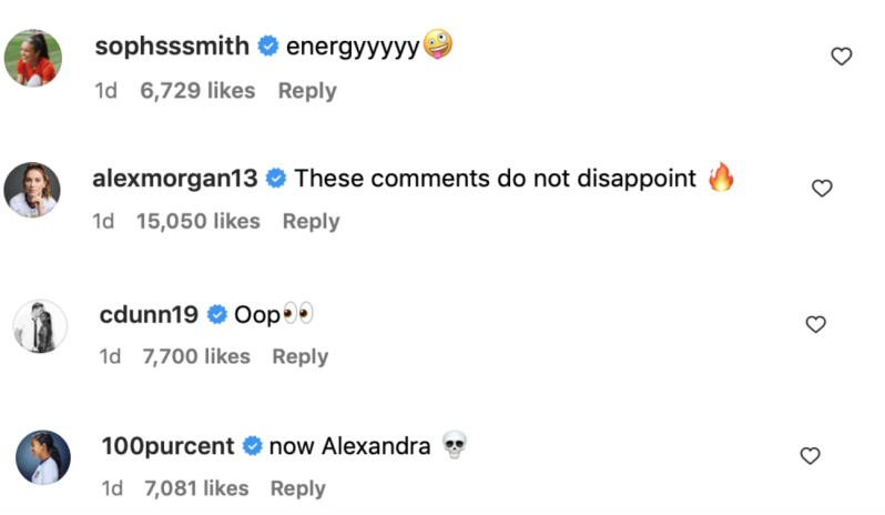 Comments on Ali Krieger's post