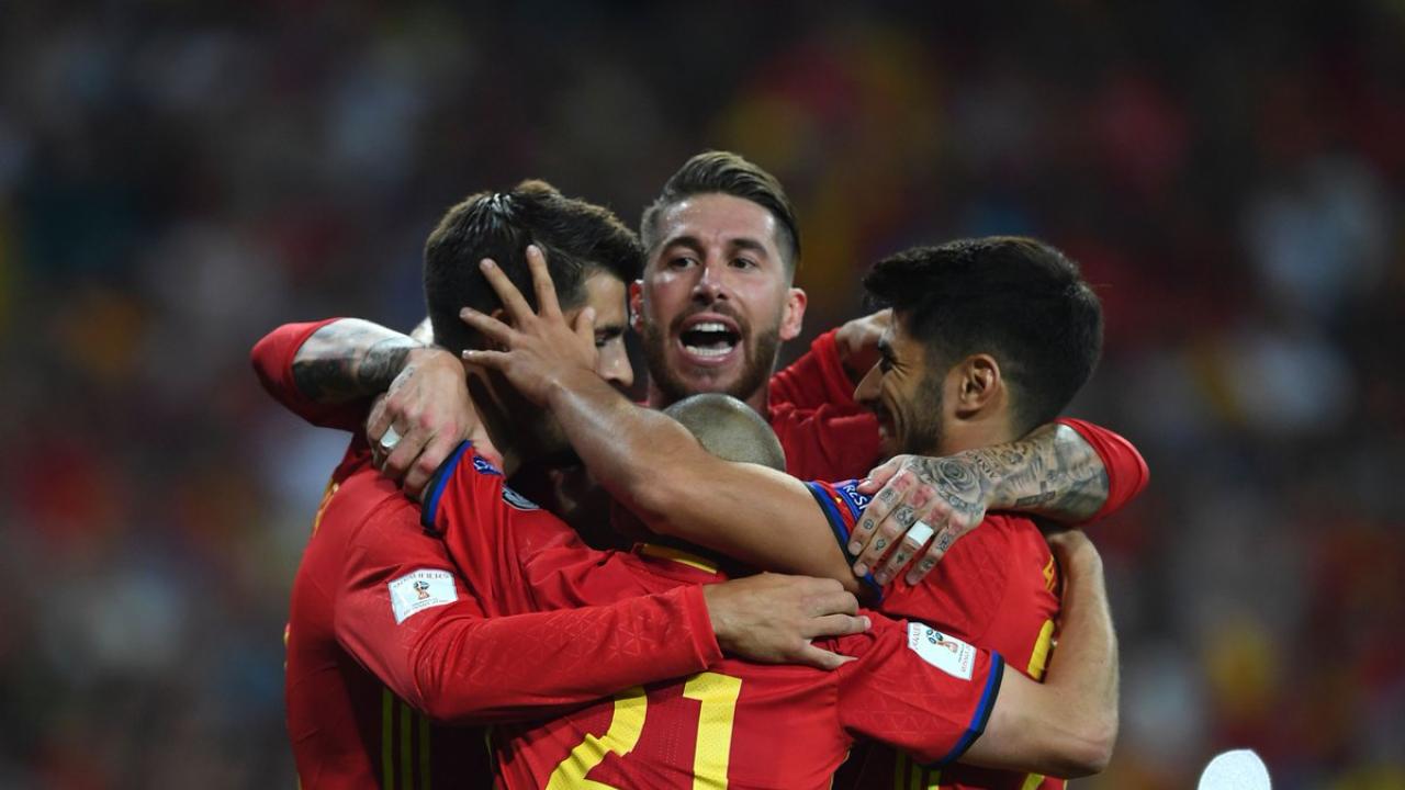 Spanish National Team Celebration VS Liechtenstein  