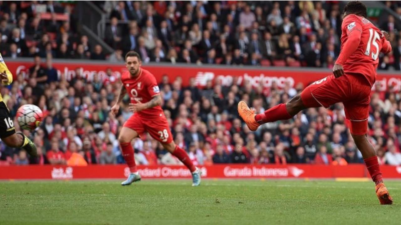 Daniel Sturridge gets his first goal of the Premier League season. 