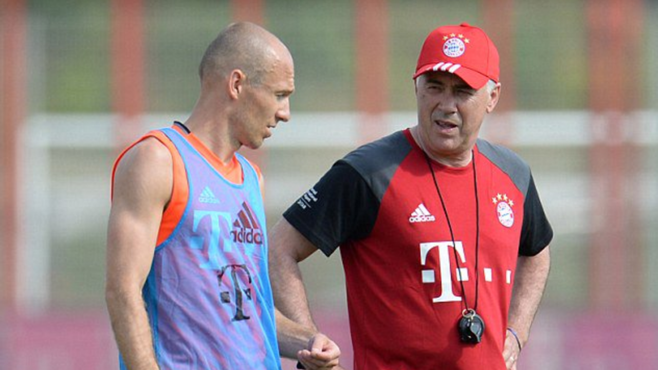 Ancelotti and Robben in Training