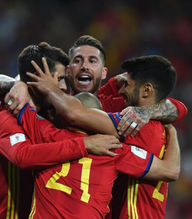 Spanish National Team Celebration VS Liechtenstein  