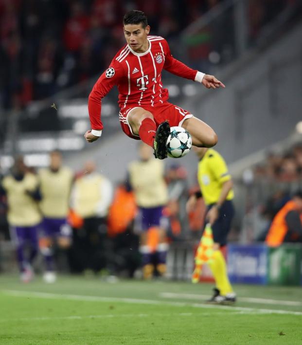 James Rodriguez High Jump Bayern Munich 