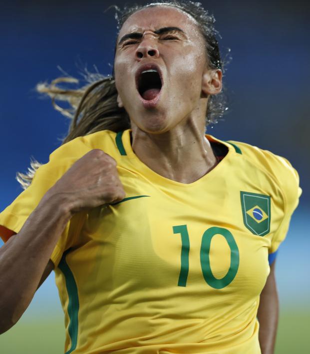 Marta Celebrates After Win At 2016 Olympic Games