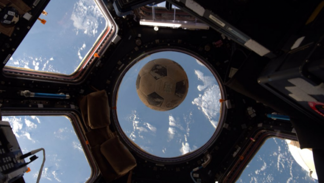 Soccer ball that was on Challenger, returns to space 