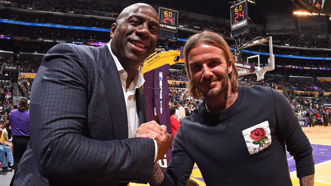 David Beckham Meets Magic Johnson