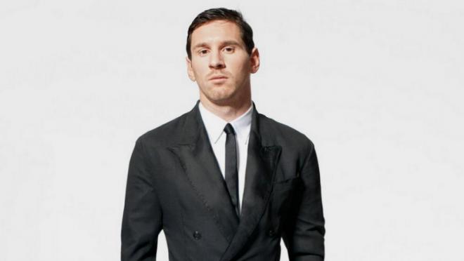 How much is Lionel Messi paid? His net worth and salary can buy him a lot of suits like the one shown here.