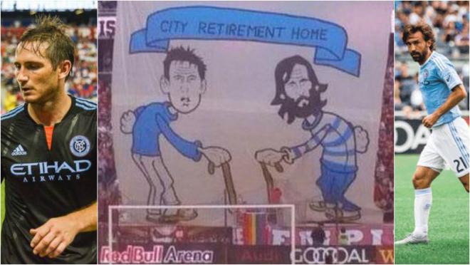 Red Bull fans take a crack at Pirlo and Lampard