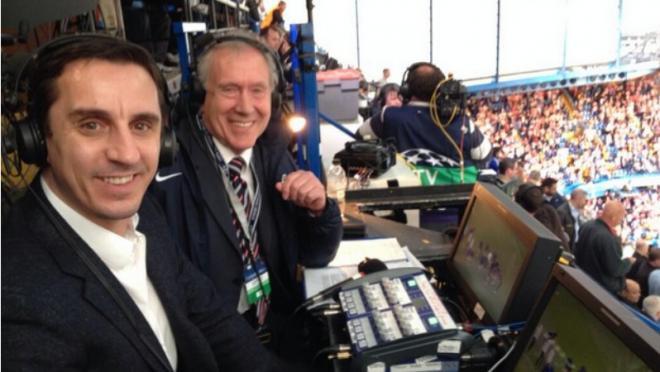 Martin Tyler and Gary Neville in the booth 