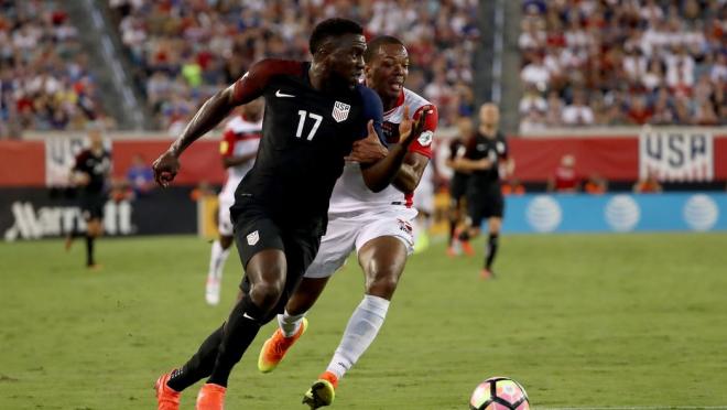 Jozy Altidore leads USA to a 4-0 victory over T&T.