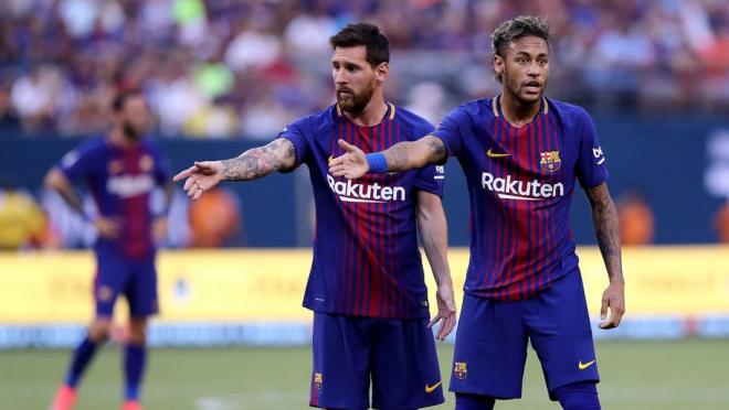 Neymar and Lionel Messi