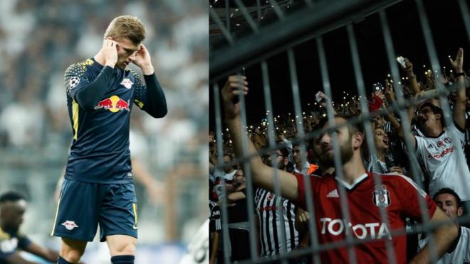 Timo Werner struggles with Besiktas crowd noise.