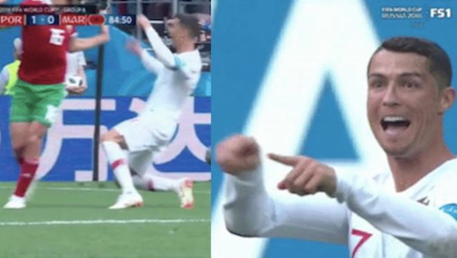 Cristiano Ronaldo dive vs Morocco