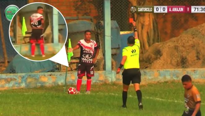 Peru red card for urinating