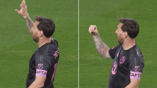 Lionel Messi celebration against Club America