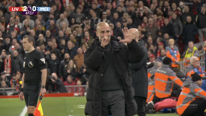 Pep Guardiola six Premier League titles reaction to Liverpool fan chants