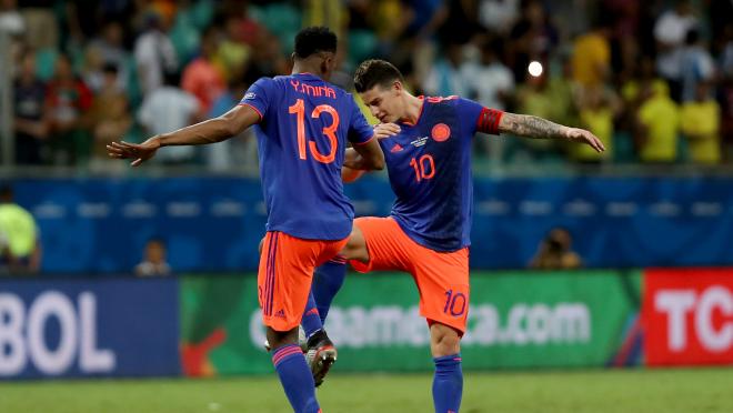 James Rodriguez and Yerry Mina