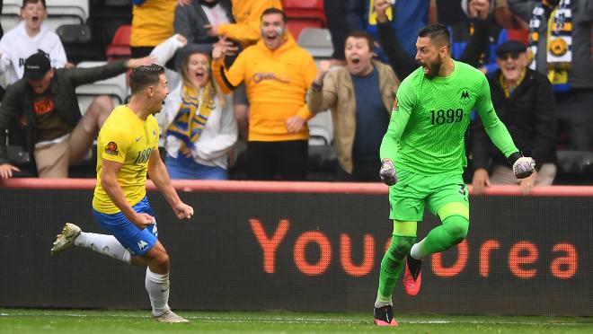 Torquay United goalkeeper Lucas Covolan