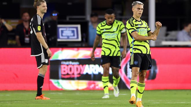 2023 MLS All-Star Game: Leandro Trossard celebrates a goal