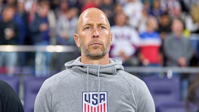 Gregg Berhalter looks on before the USMNT's match against Ghana