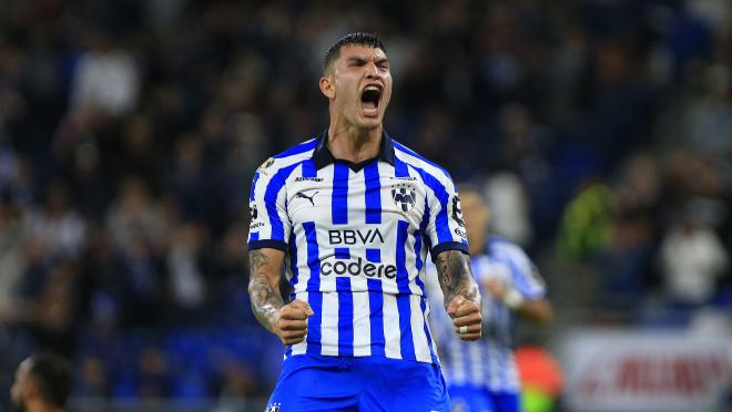 Brandon Vazquez celebrates goal with CF Monterrey