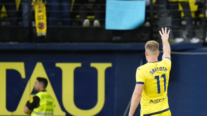 Alexander Sorloth celebrates his fourth goal vs. Real Madrid