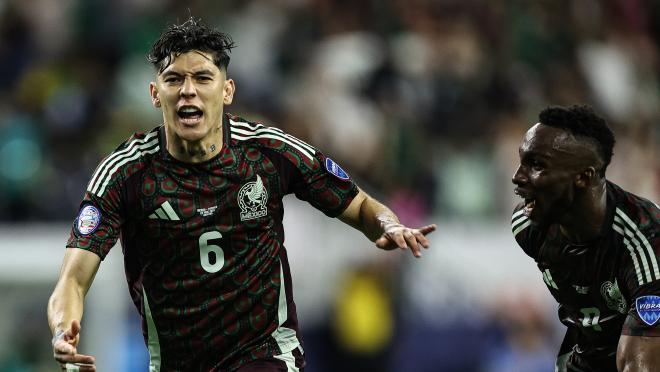 Gerardo Arteaga celebrates after scoring against Jamaica in 2024 Copa América