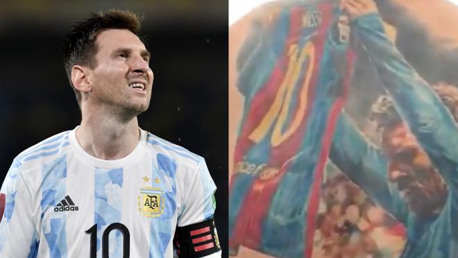 Messi Autografía Tatuaje De Fanático