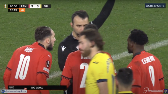Rennes disallowed goal vs. Villarreal 