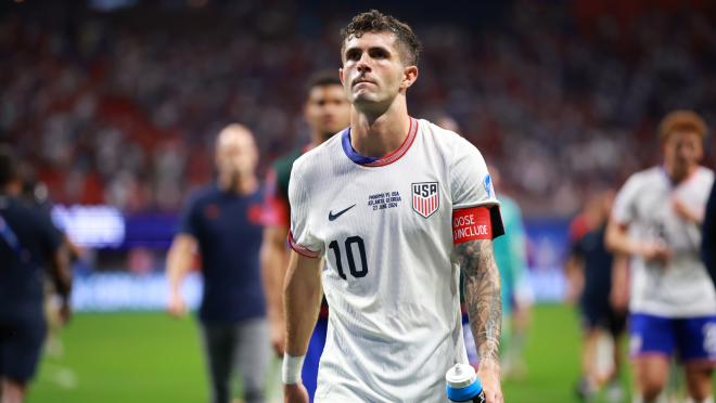 Christian Pulisic leaves the pitch after losing against Panama in the CONMEBOL Copa America USA 2024