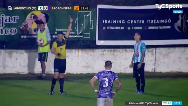 Player sent off for urinating on the field