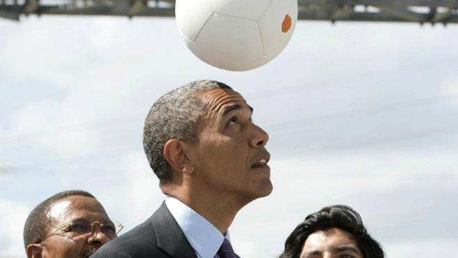 Barack Obama Plays Soccer