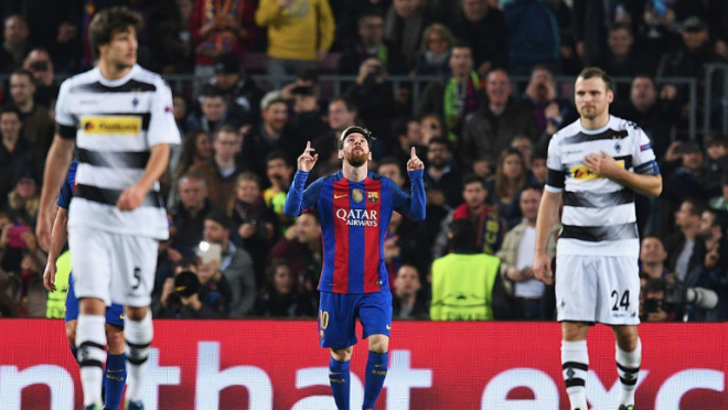 Lionel Messi goal vs Monchengladbach