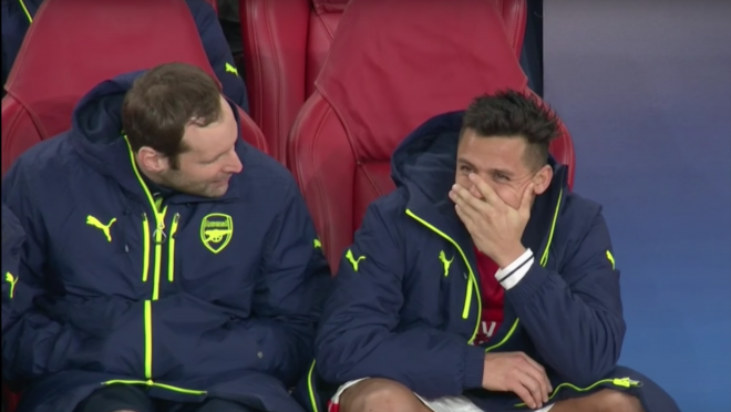 Alexis Sanchez Laughing at Crushing Loss