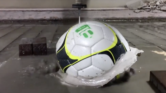 Waterjet Cuts Soccerball