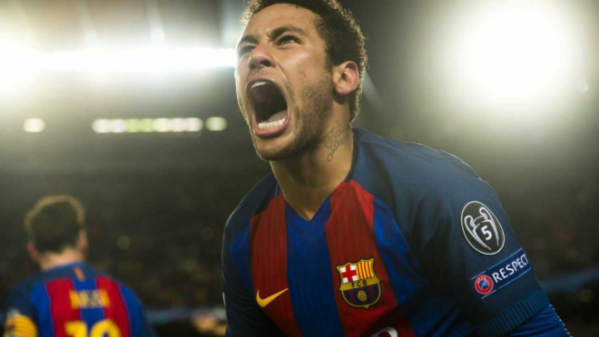 Neymar celebrates El Clasico Win