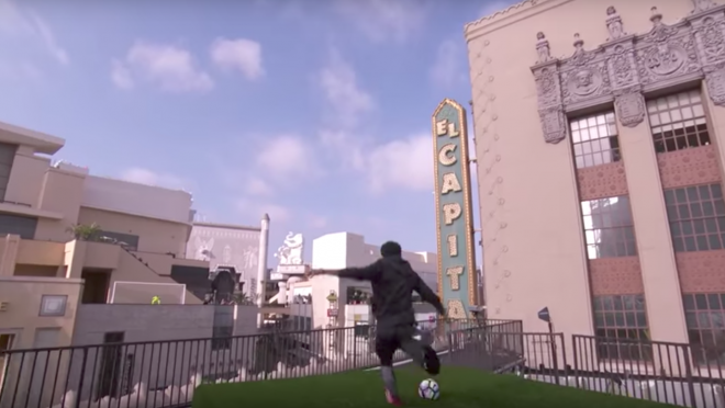 Neymar on Jimmy Kimmel Kicking Across Street