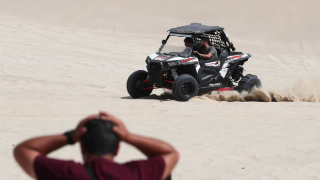 Gerard Pique Crashes A Dune Buggy