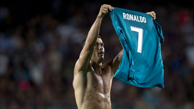 Cristiano Ronaldo jersey celebration vs Barcelona