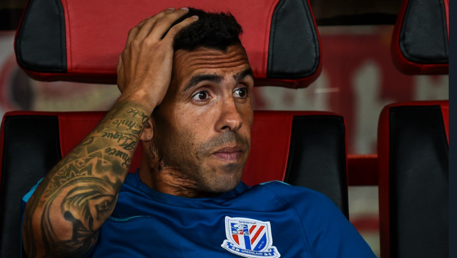 Carlos Tevez on the Bench