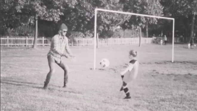 David Beckham teaches Daughter Soccer, Harper Beckham