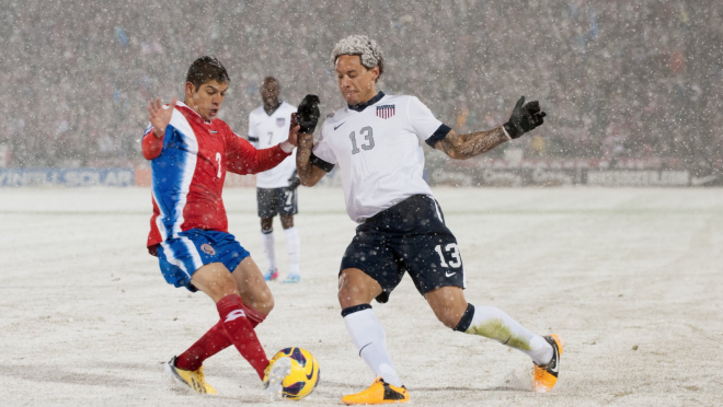 Soccer In Snow