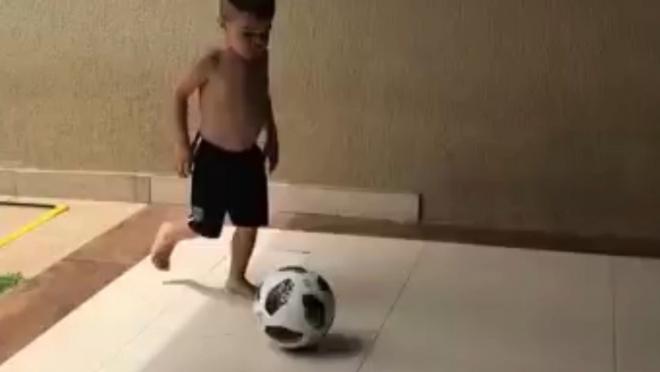 Kid playing soccer