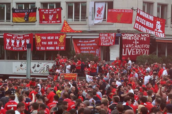 Liverpool supporters in Basel
