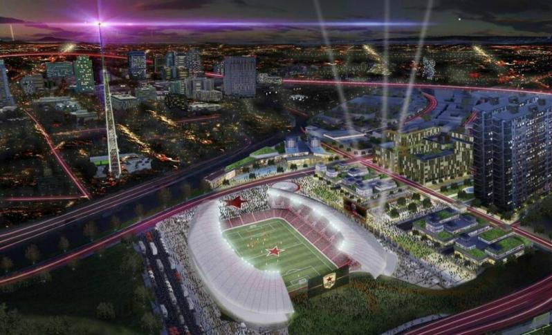 A rendering of the new Sacramento Republic FC stadium, should the MLS expansion move forward