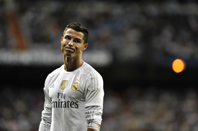 Cristiano Ronaldo looking unhappy