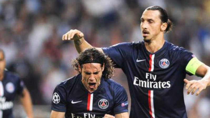 Ibrahimovic and Cavani link up for a great goal. 