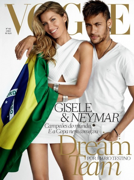 Neymar and Giselle pose for vogue. Neymar debut in professional soccer