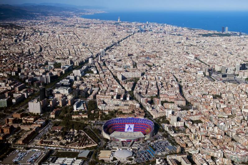 pictures of amazing stadiums, camp nou arial